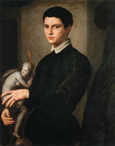 Portrait of a Man Holding a Statuette Bronzino